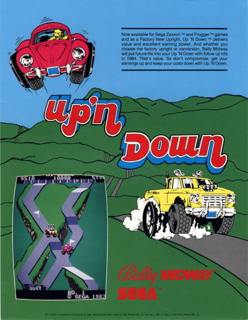 Up'n Down (315-5030) Arcade Game Cover